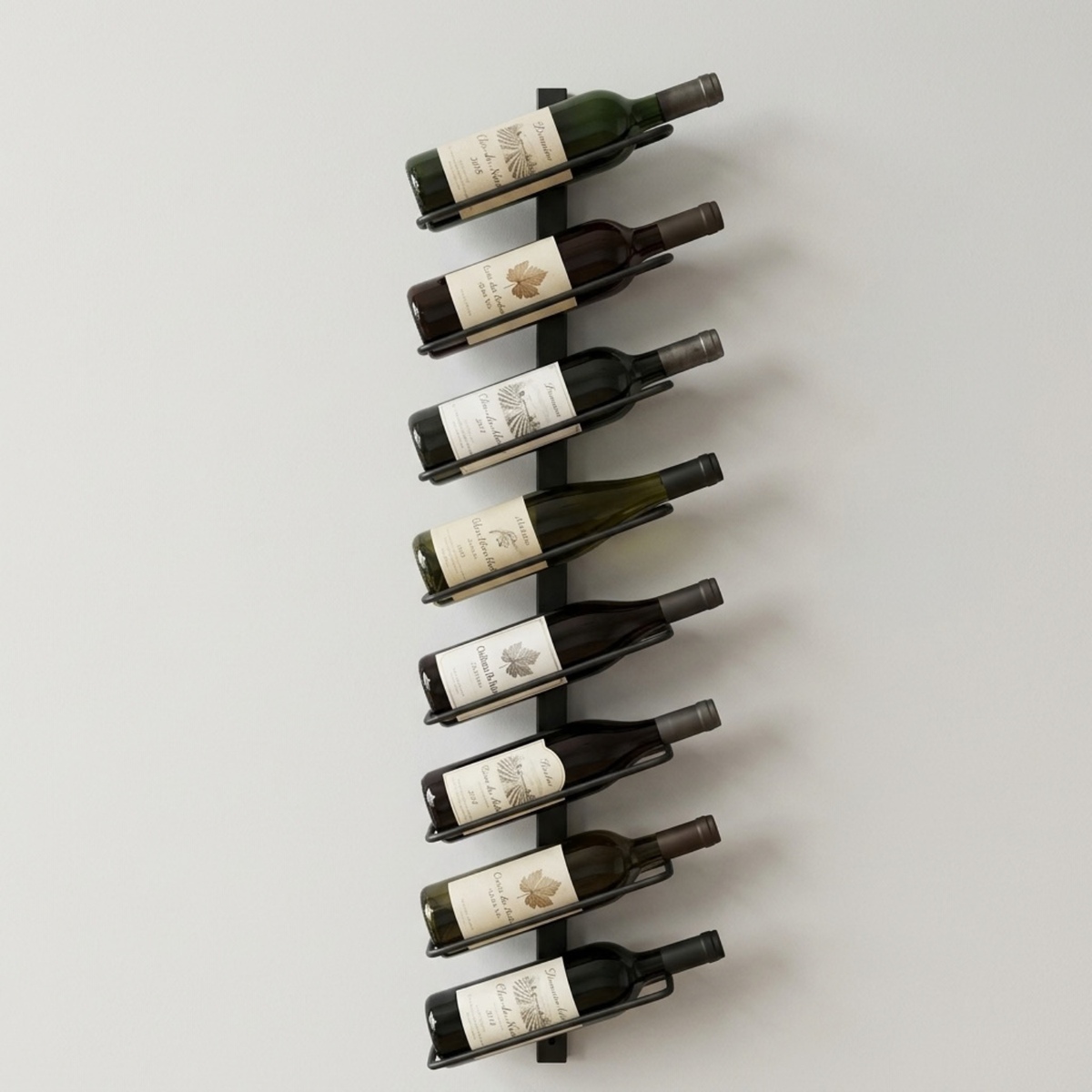 Vinea Vintessa - Minimalistisch Wandgemonteerd Metalen Wijnrek voor 8 Flessen