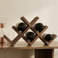 Vinea Walnut X – Klein Handgemaakt Wijnrek X-Design Van Walnoothout Voor Op De Kast